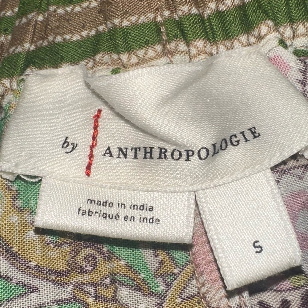 ANTHROPOLOGIE Patchwork Print Wide leg pants. - Picture 7 of 7